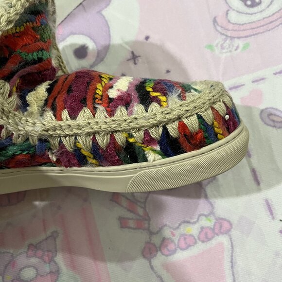 Mou Colorful Wool Yarn Snow Boots - Picture 4 of 9